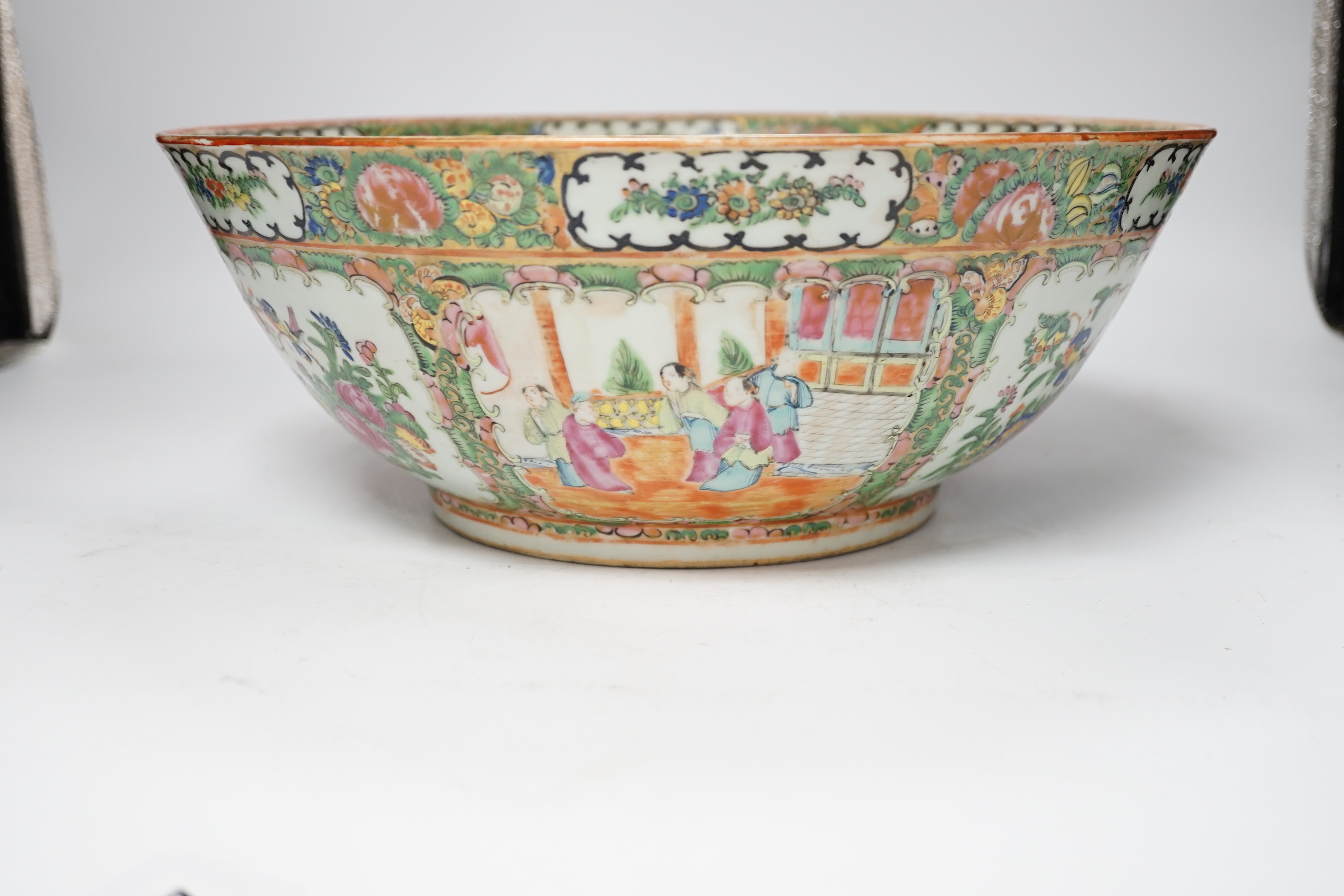 A 19th century Chinese famille rose bowl, diameter 34cm